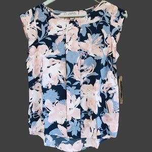 NWT Tahari floral ruffle sleeve blouse size XS